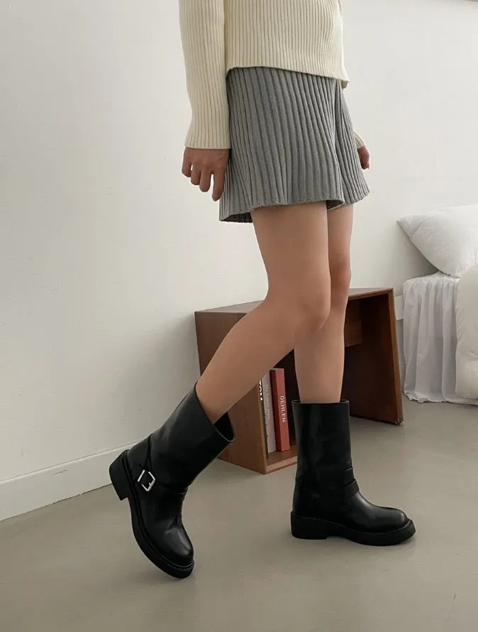 [ Pre-order ] Belt Biker Middle Boots