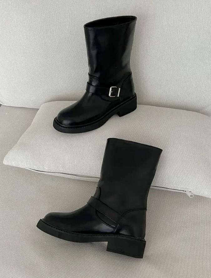 [ Pre-order ] Belt Biker Middle Boots