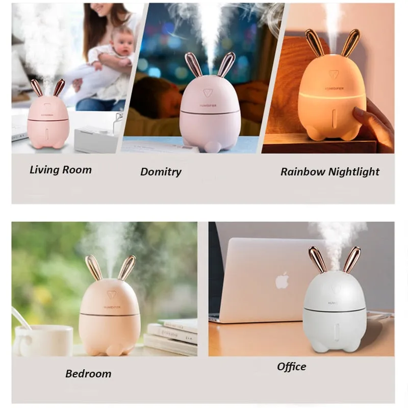 300ML Air Humidifier Cute Rabbit Ultra Silent USB