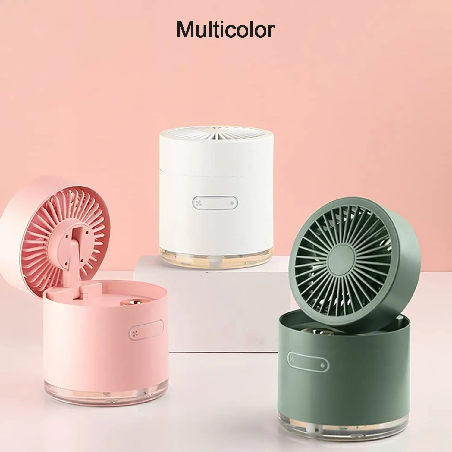 7615 Mini Desktop Cooling Fan, Automatic Shaking Head Rotating Spray humidifier Fan Water Cooling Small Fan Desktop Mini air Conditioning Fan with Small Water Tank (Battery Not Include)