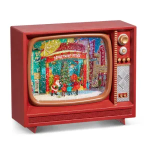 9.75" Retro Christmas Spree Musical Lighted Water TV (43)