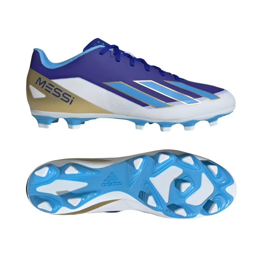 Adidas Adults Football Boot X Crazyfast Club FxG Messi Lucid Blue/Blue Burst/Cloud White