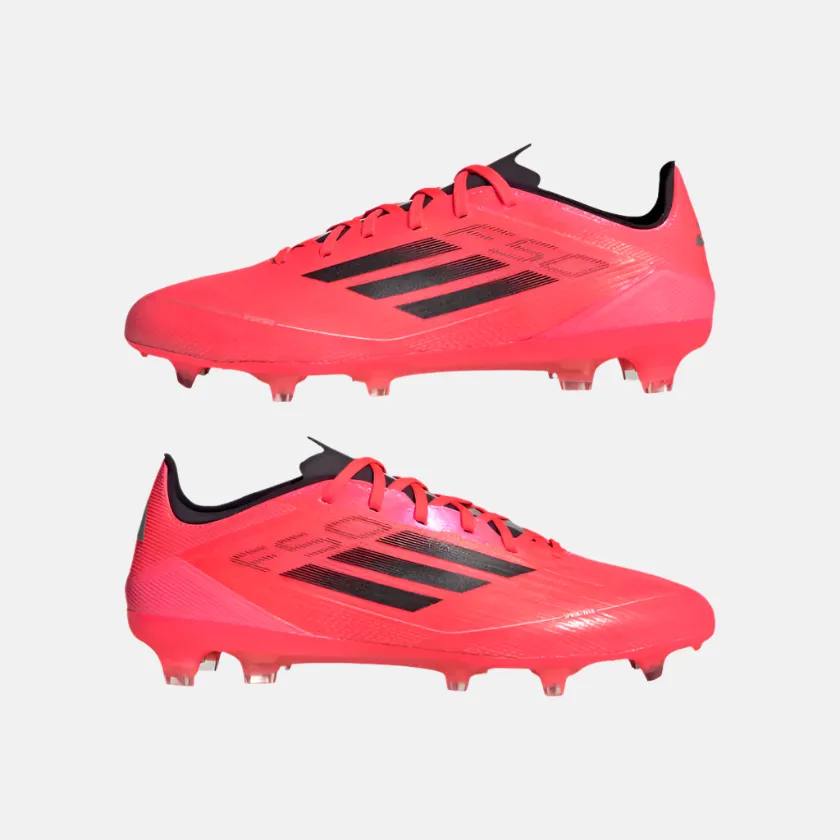 Adidas F50 Pro Firm Unisex Football Shoes -Turbo/Aurora Black/Platinum Metallic