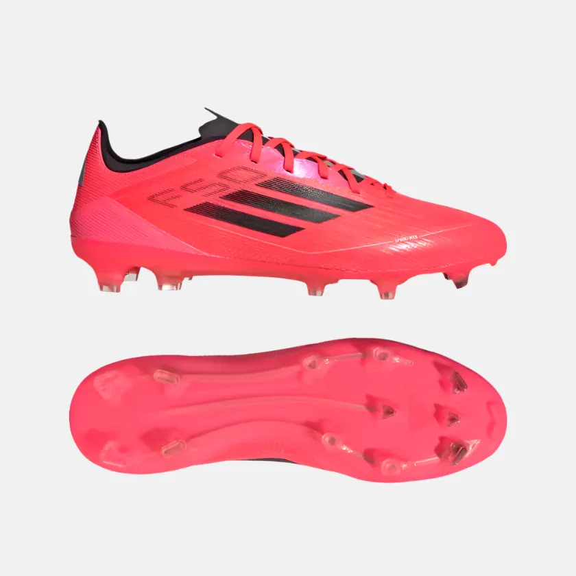 Adidas F50 Pro Firm Unisex Football Shoes -Turbo/Aurora Black/Platinum Metallic