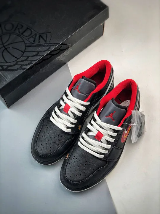 Air Jordan 1 Low ” Born To Fly” Black/White-Fitness Red FJ7073-010