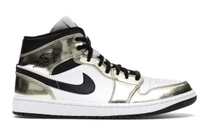 Air Jordan 1 Mid Metallic Gold Black White