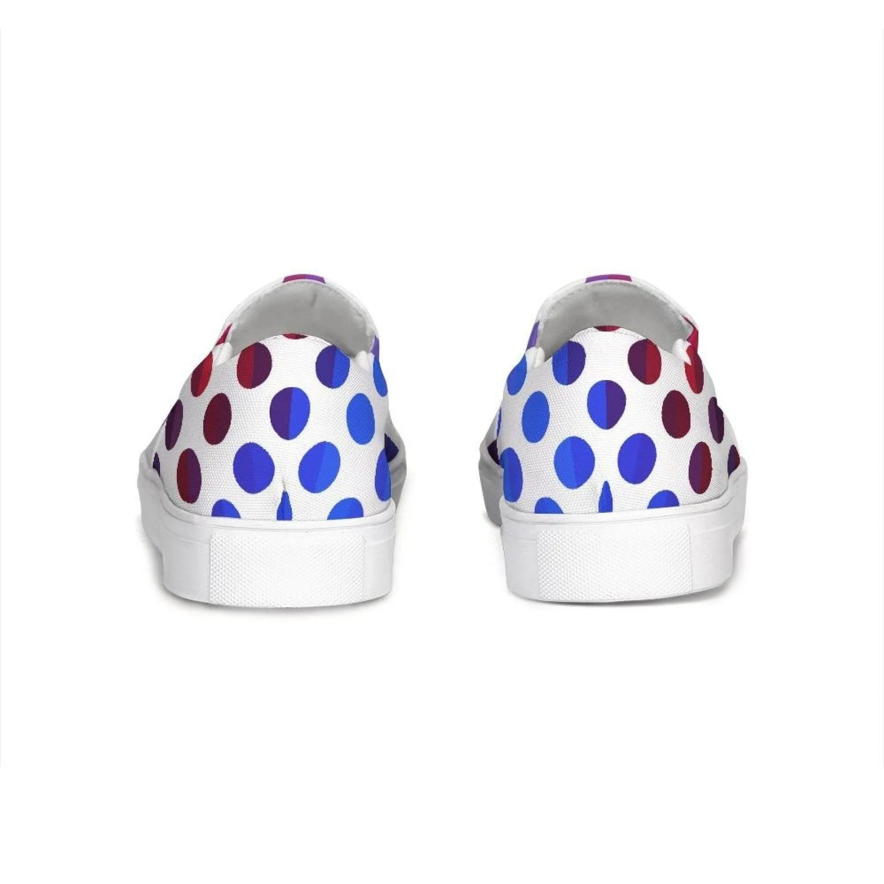 Athletic Sneakers, Low Cut Polka Dot Canvas Slip-on Sports Shoes