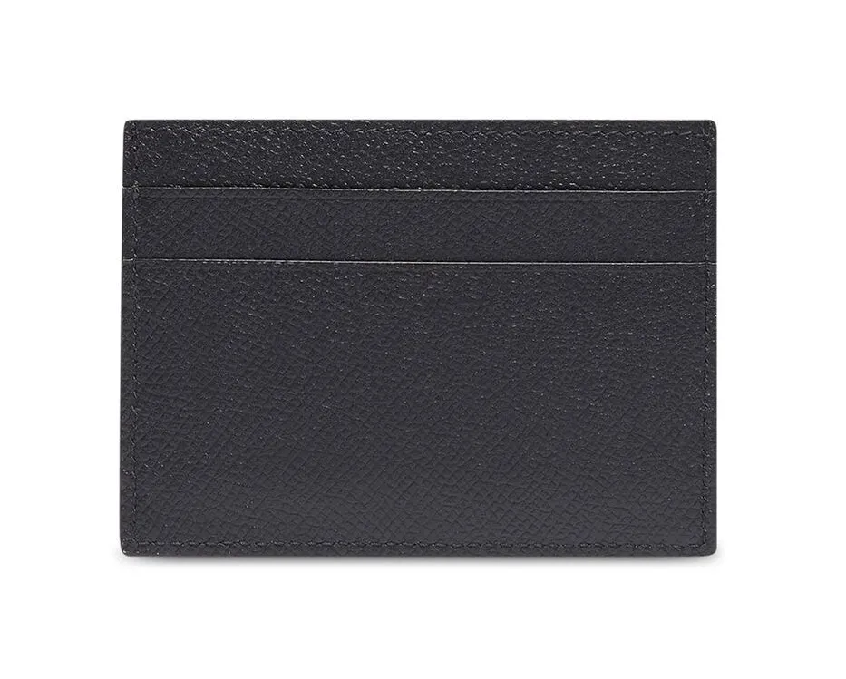 Balenciaga Cash Card Holder Black Small Grain Calfskin White Logo