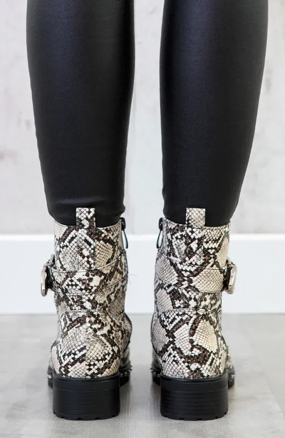 Biker Boots Slangenprint