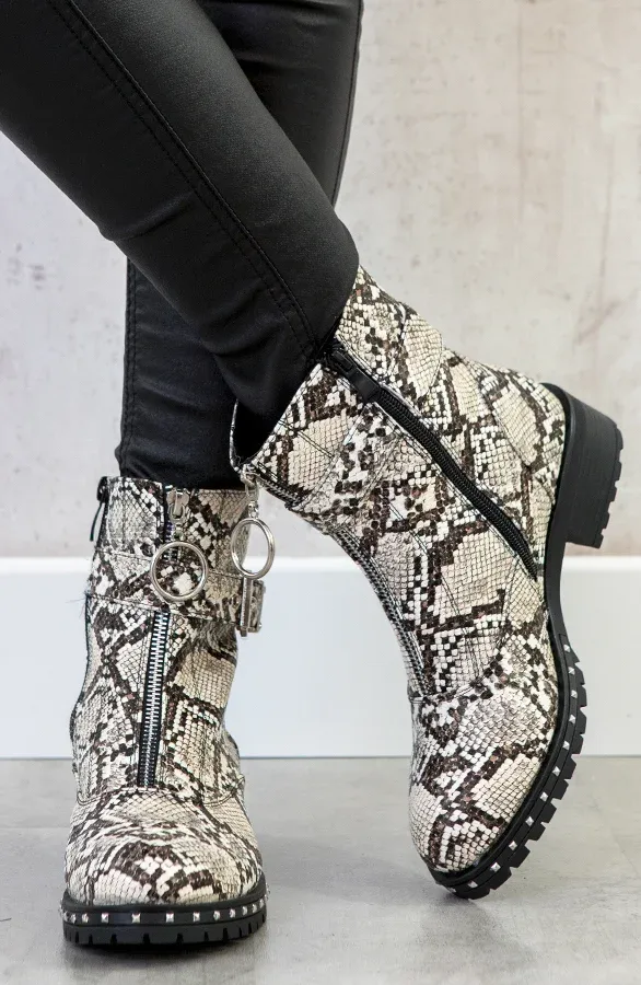 Biker Boots Slangenprint