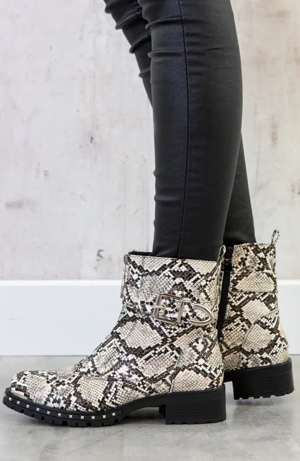 Biker Boots Slangenprint