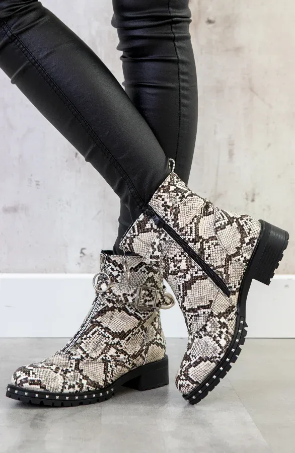 Biker Boots Slangenprint