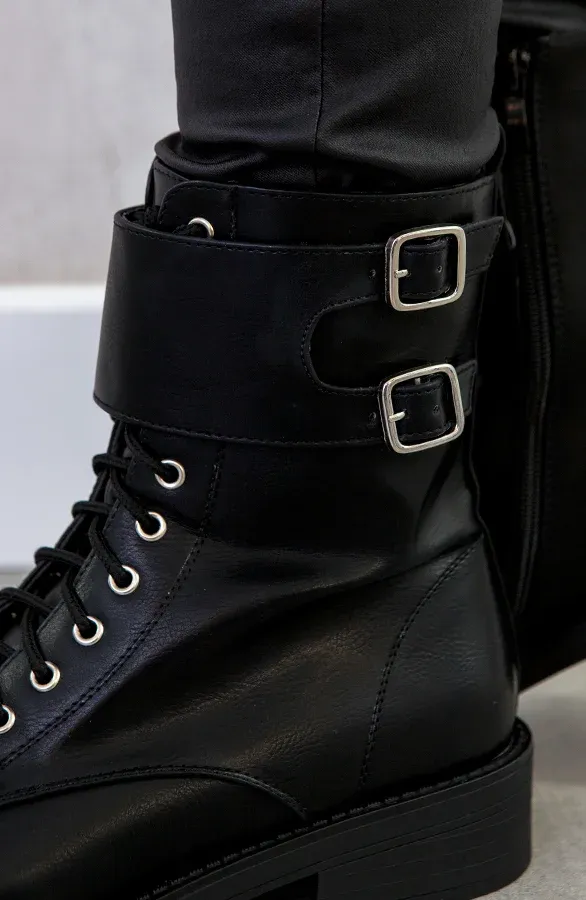 Biker Boots Wanted Zwart