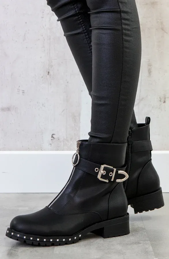 Biker Boots Zwart Rits