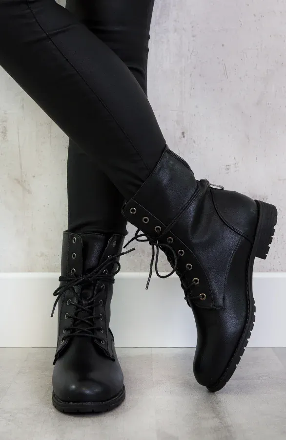 Biker Buckle Zip Boots