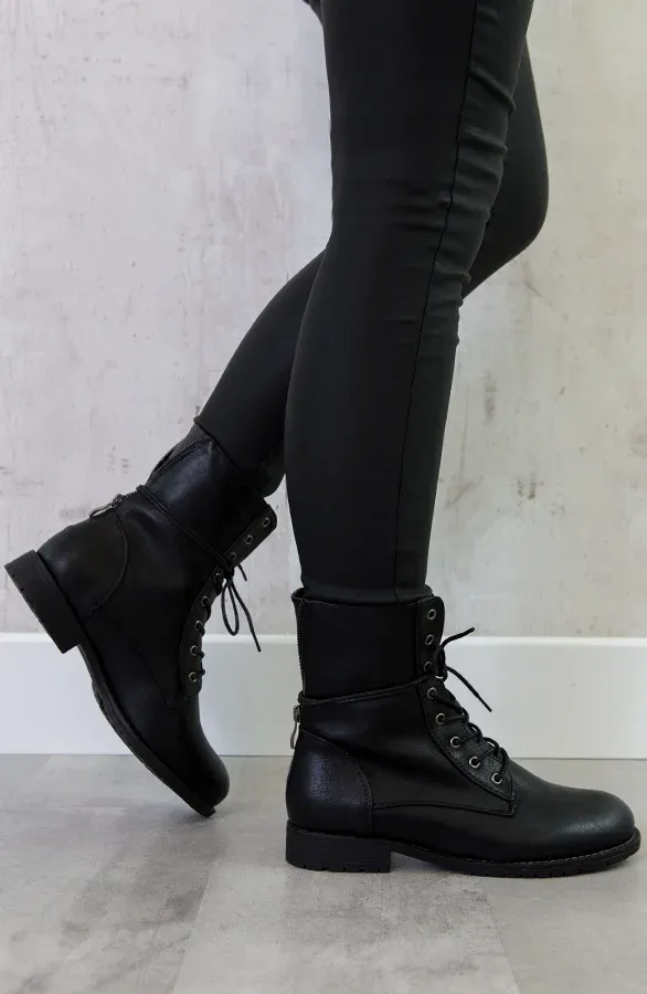 Biker Buckle Zip Boots