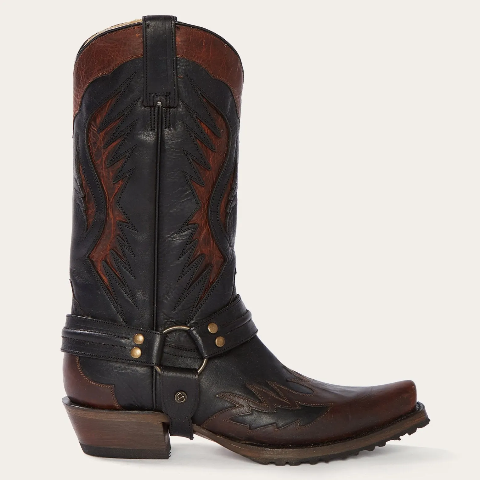 Biker Outlaw Oiled Leather Cowboy Boot