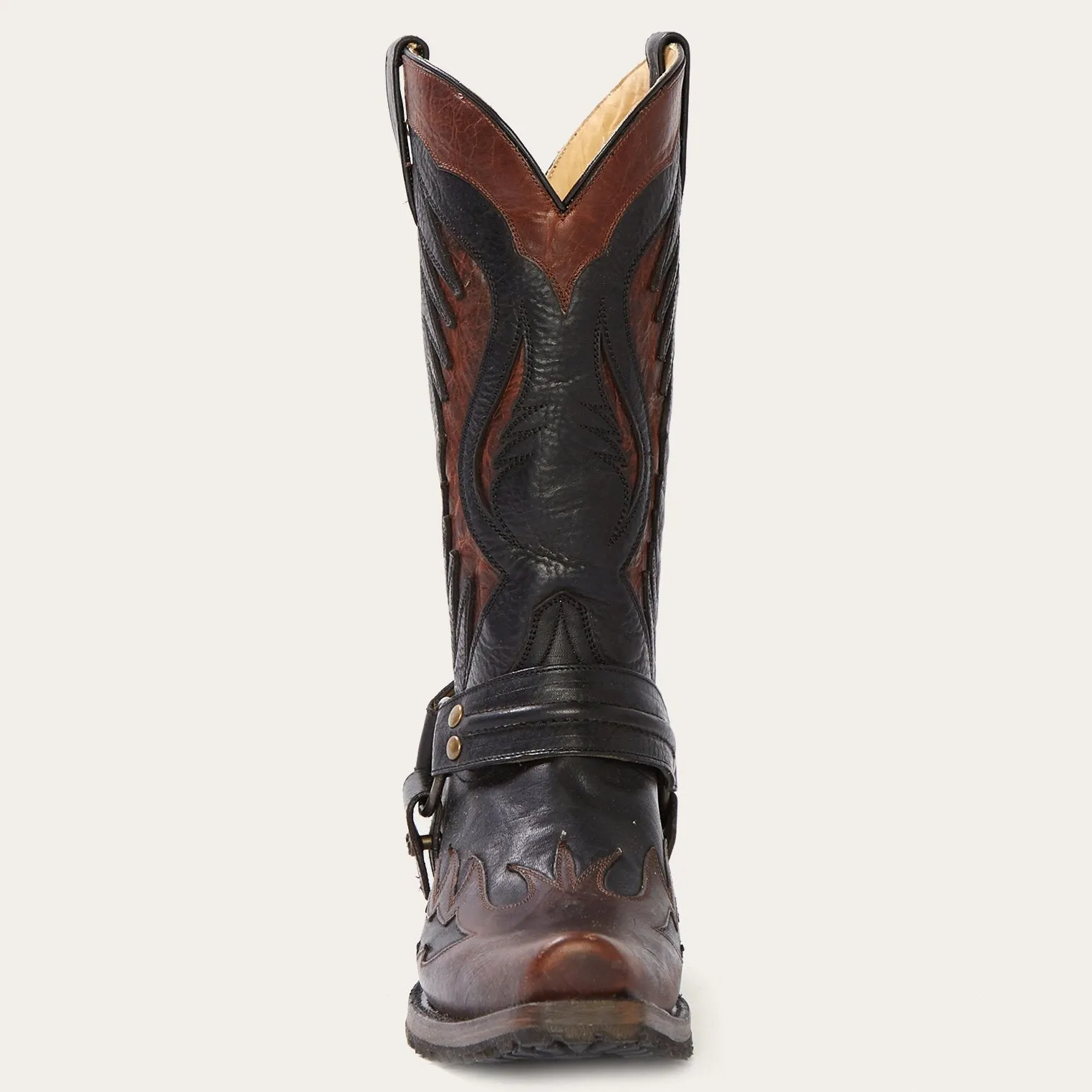 Biker Outlaw Oiled Leather Cowboy Boot