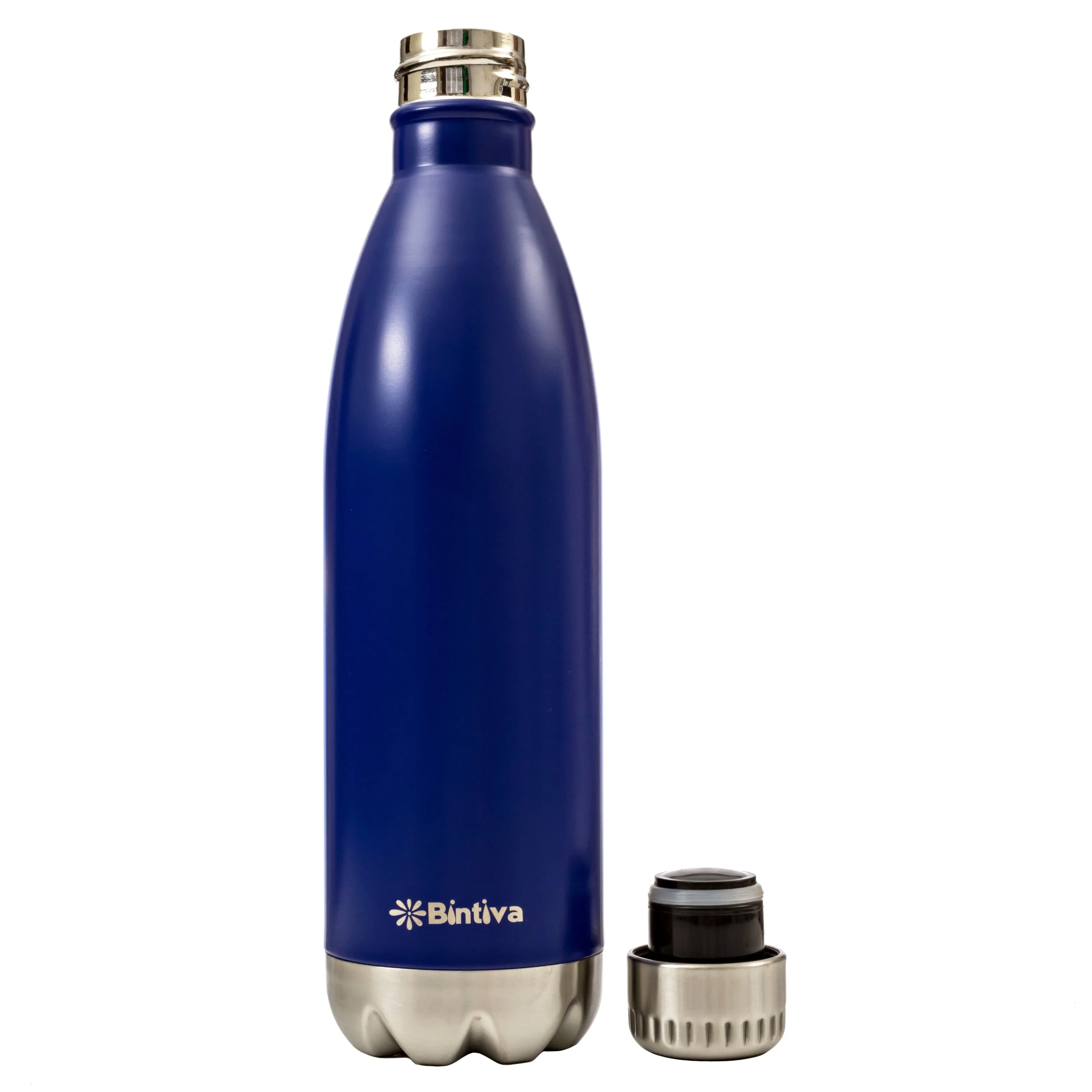 Bintiva Double Walled Vacuum Insulated 25oz Stainless Steel Water Bottle - Brushed Stainless