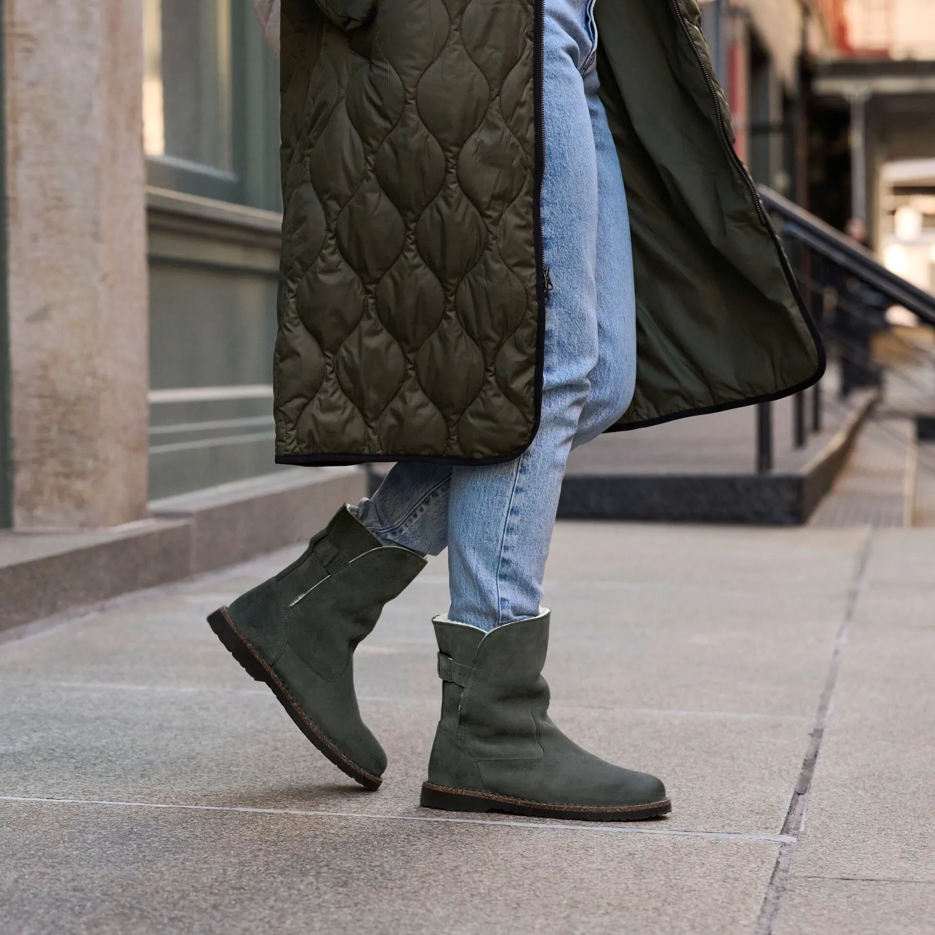 Birkenstock Uppsala graphite suede/natural shearling