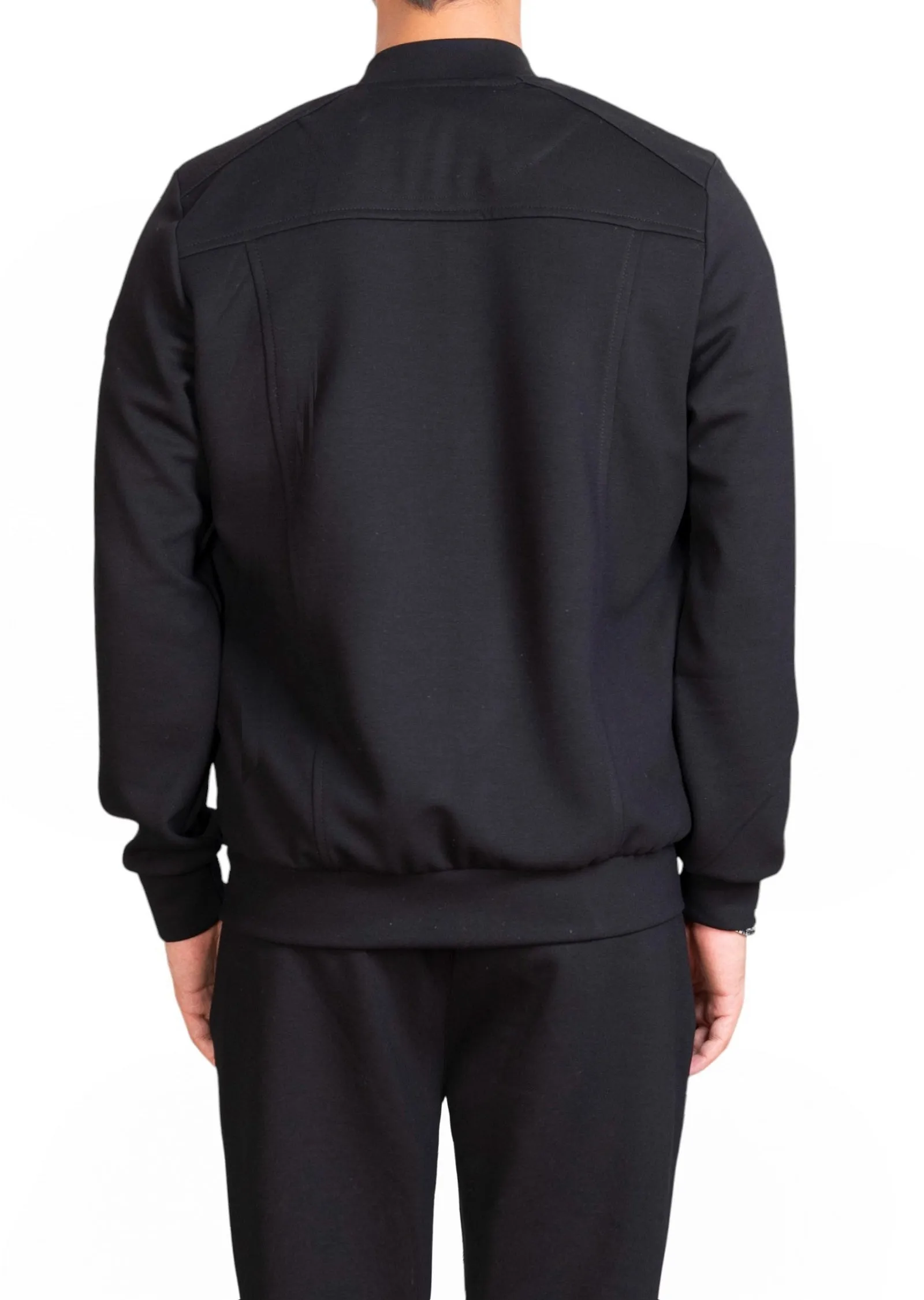 Black Flap Jersey 2-pcs Tracksuit