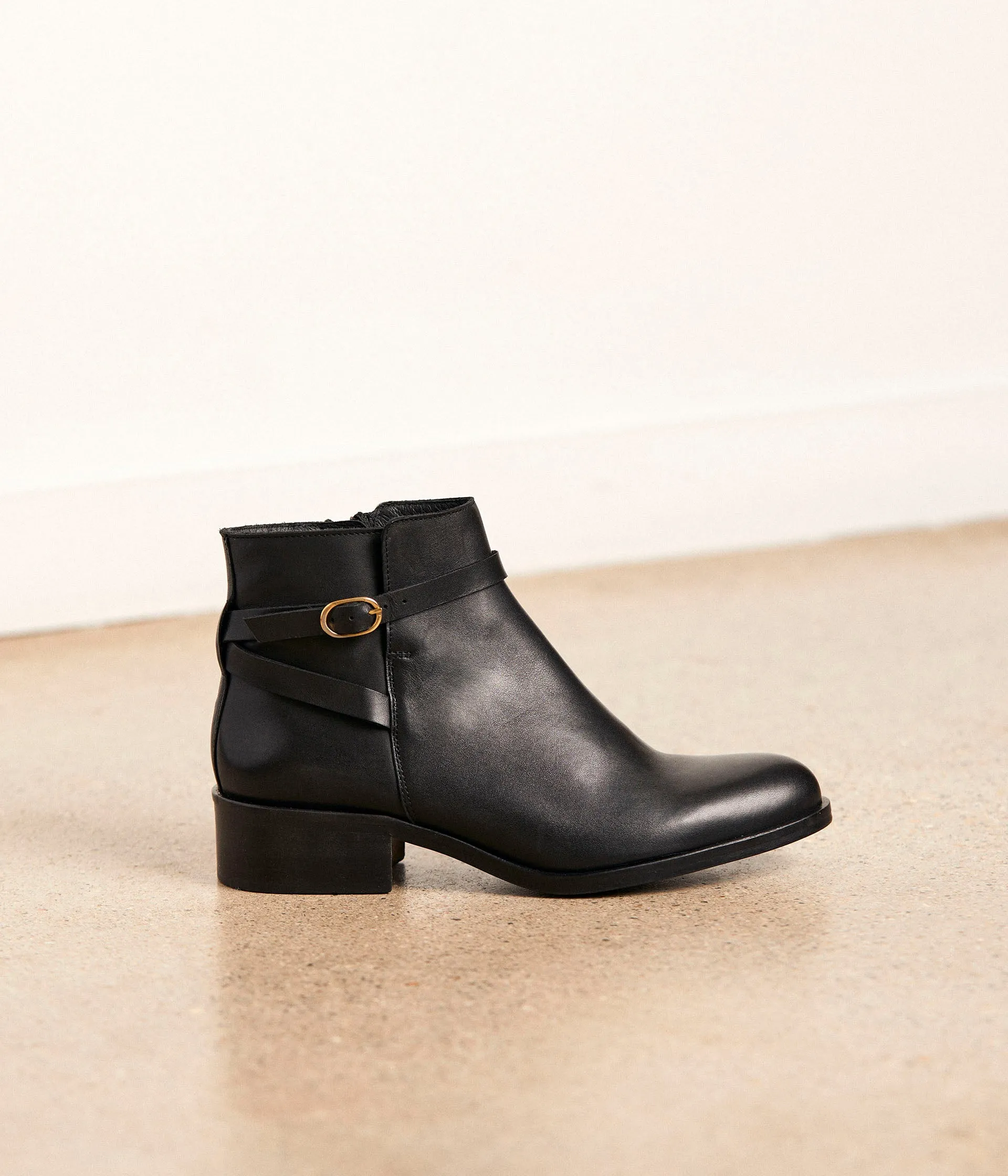 Boots cuir noir Arista