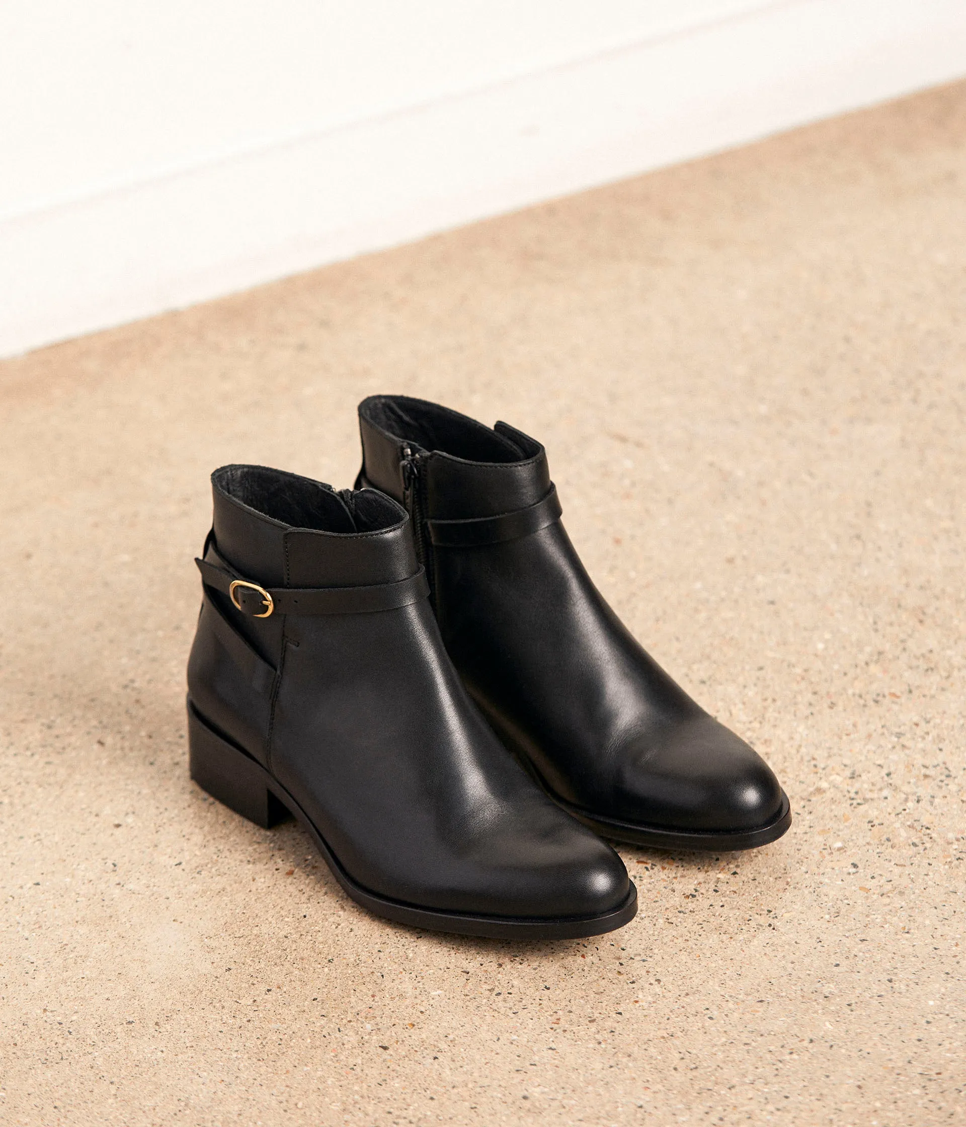 Boots cuir noir Arista