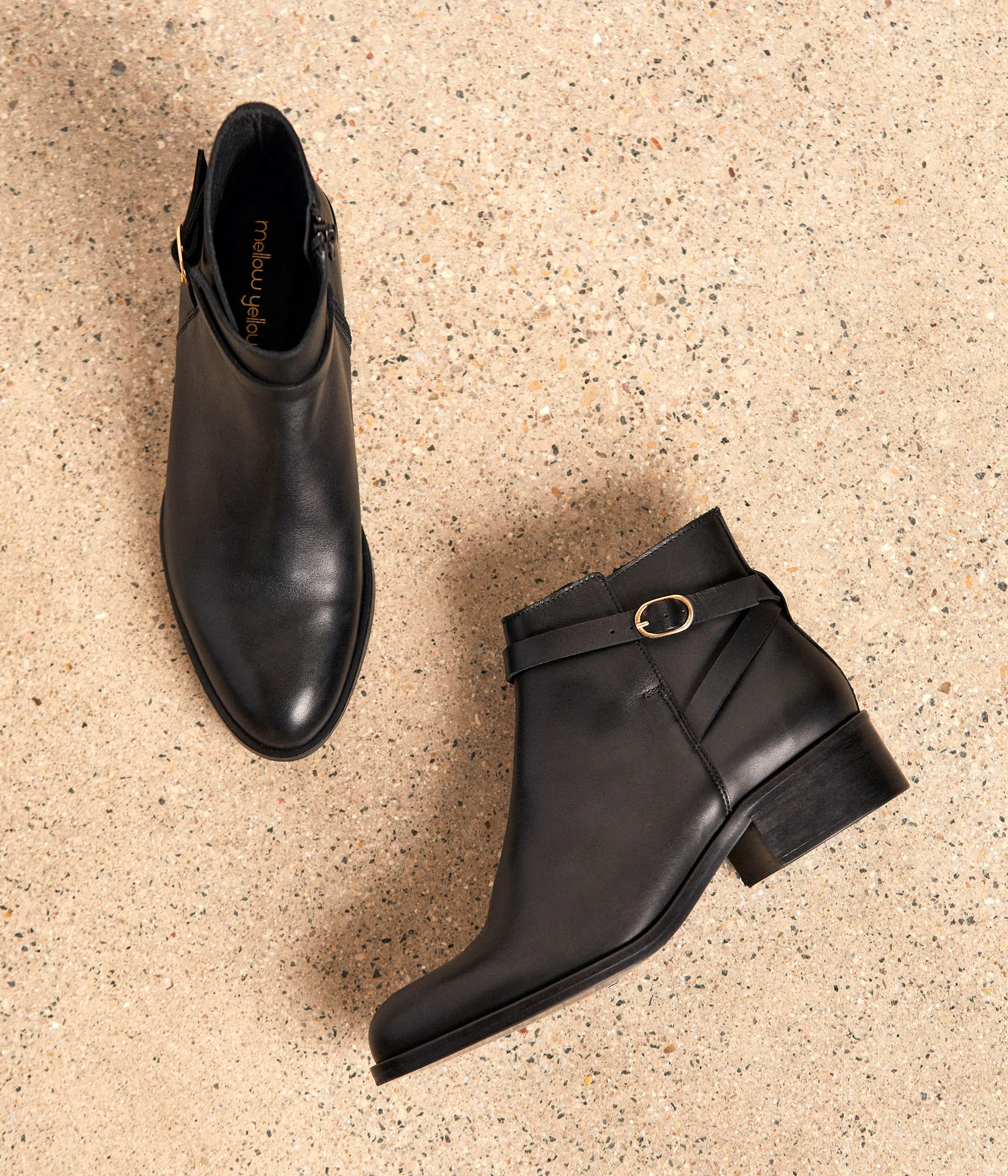 Boots cuir noir Arista