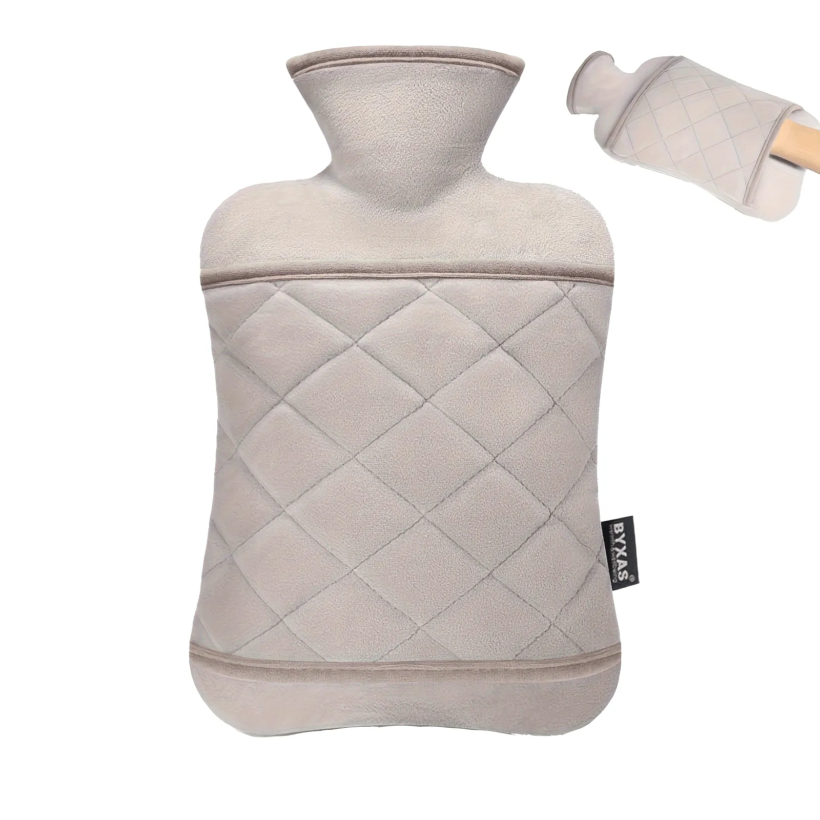 BYXAS Hot Water Bottle With Hand Pocket Cover, 2.0L BPA Free PVC Water Bag