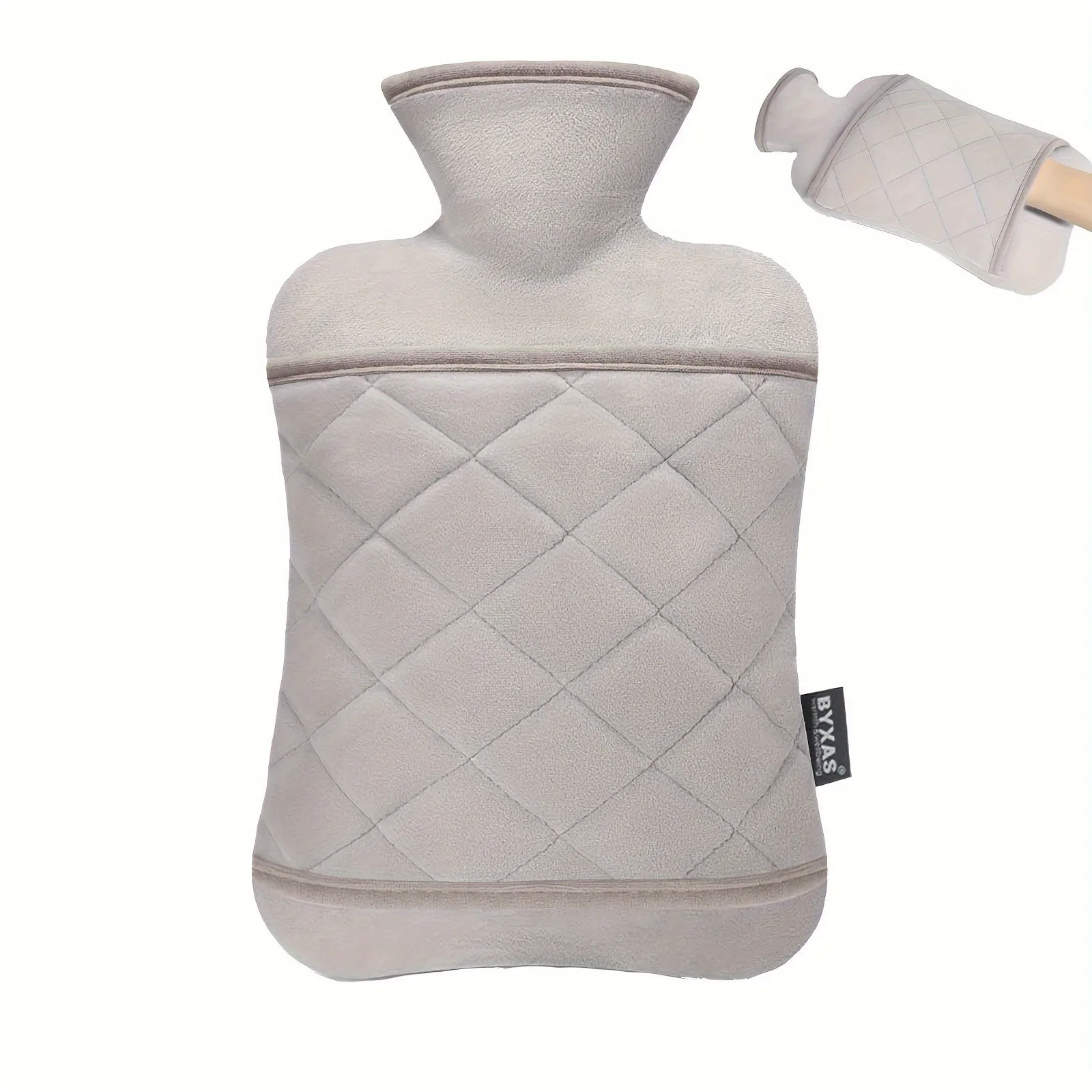 BYXAS Hot Water Bottle With Hand Pocket Cover, 2.0L BPA Free PVC Water Bag