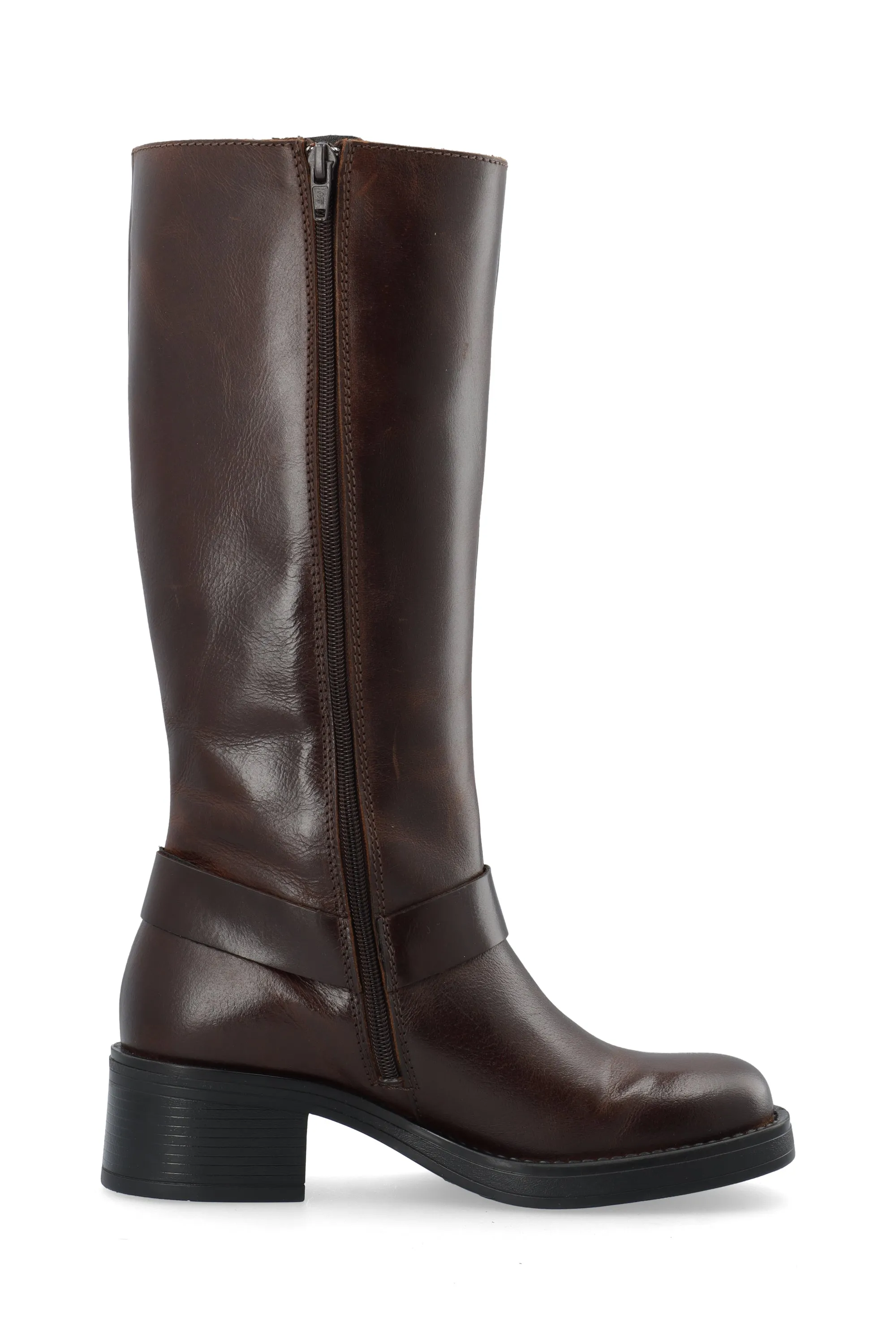 CASRIKKE Tall Biker Boot Pull Up Leather