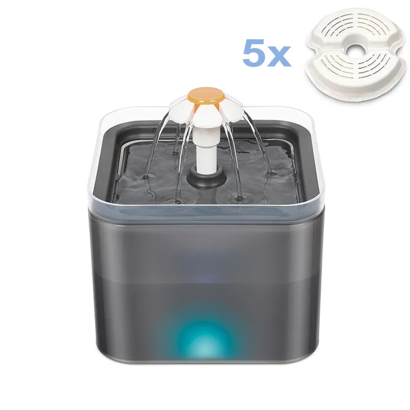 Cat Water Fountain Pet Dog Filter Drinker USB Automatic Water  Dispenser LED Mute Drinking Fountain Bowl Auto Waterer For Cats