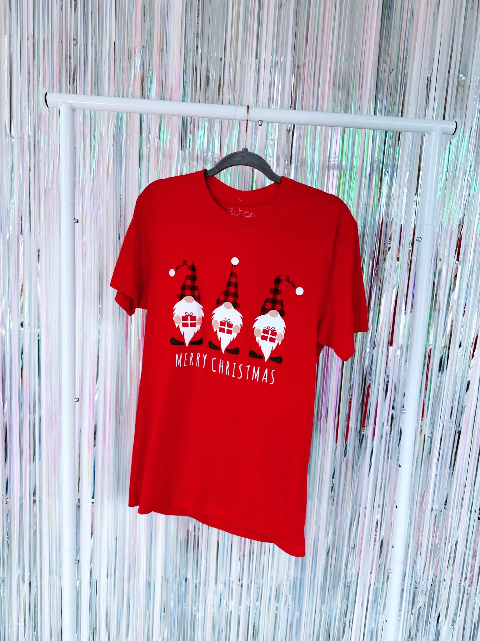 Christmas Gnomes Graphic Tee - Red