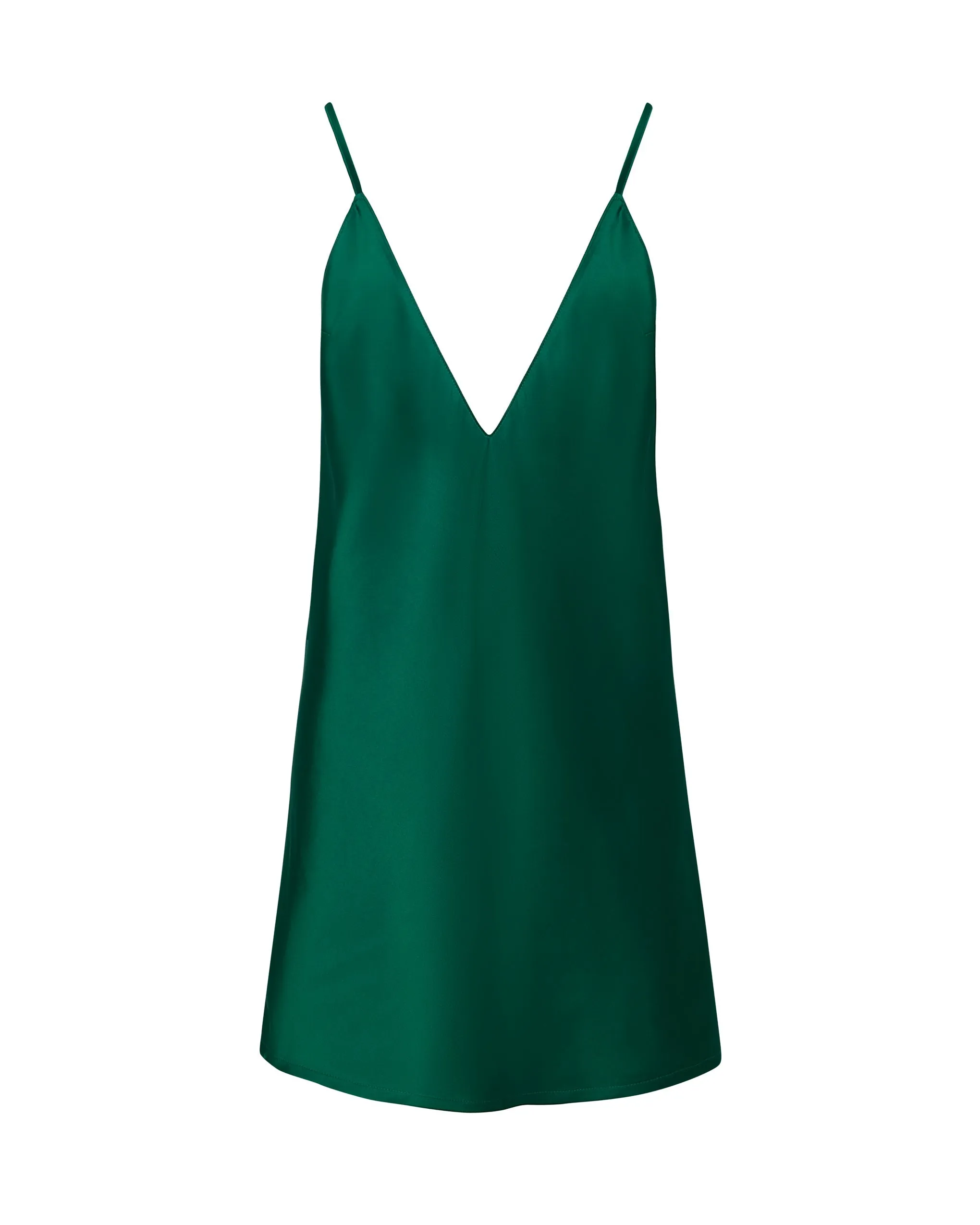 Clea Luxury Satin Short Chemise Aventurine Green