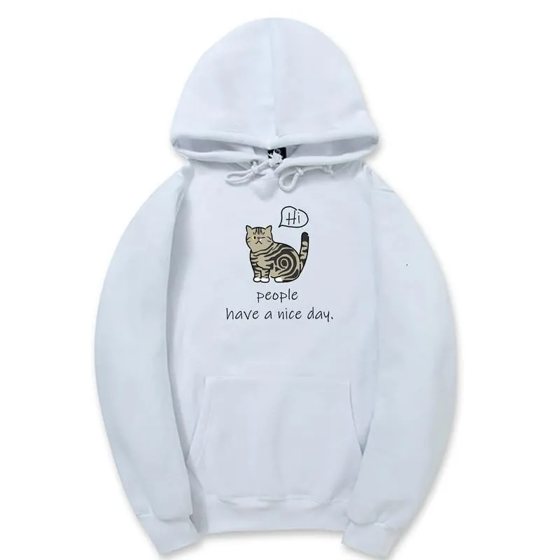 CORIRESHA Teen's Cute Cat Hoodie Casual Long Sleeve Drawstring Cotton Letters Sweatshirt