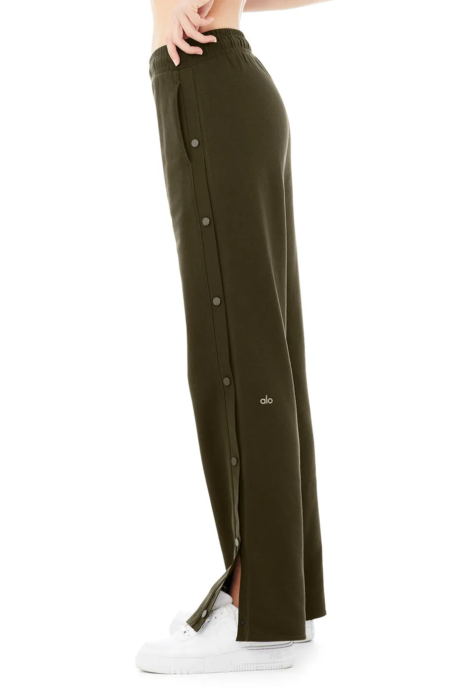 Courtside Tearaway Snap Pant - Dark Olive