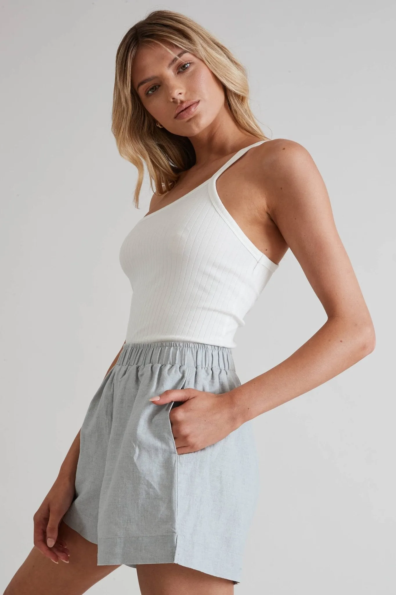 Daisy One-Shoulder Tank (White)