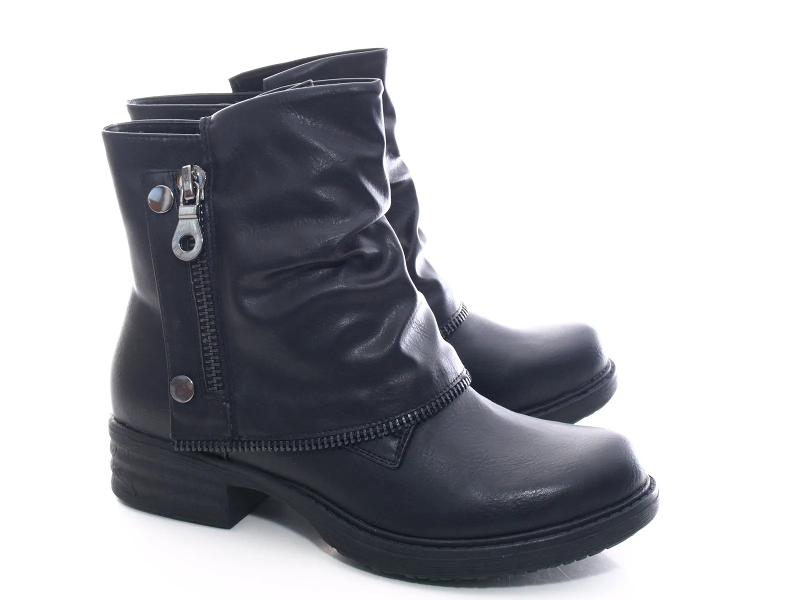 Damen Stiefeletten Biker Boots Outdoor Winterboots Black # 281