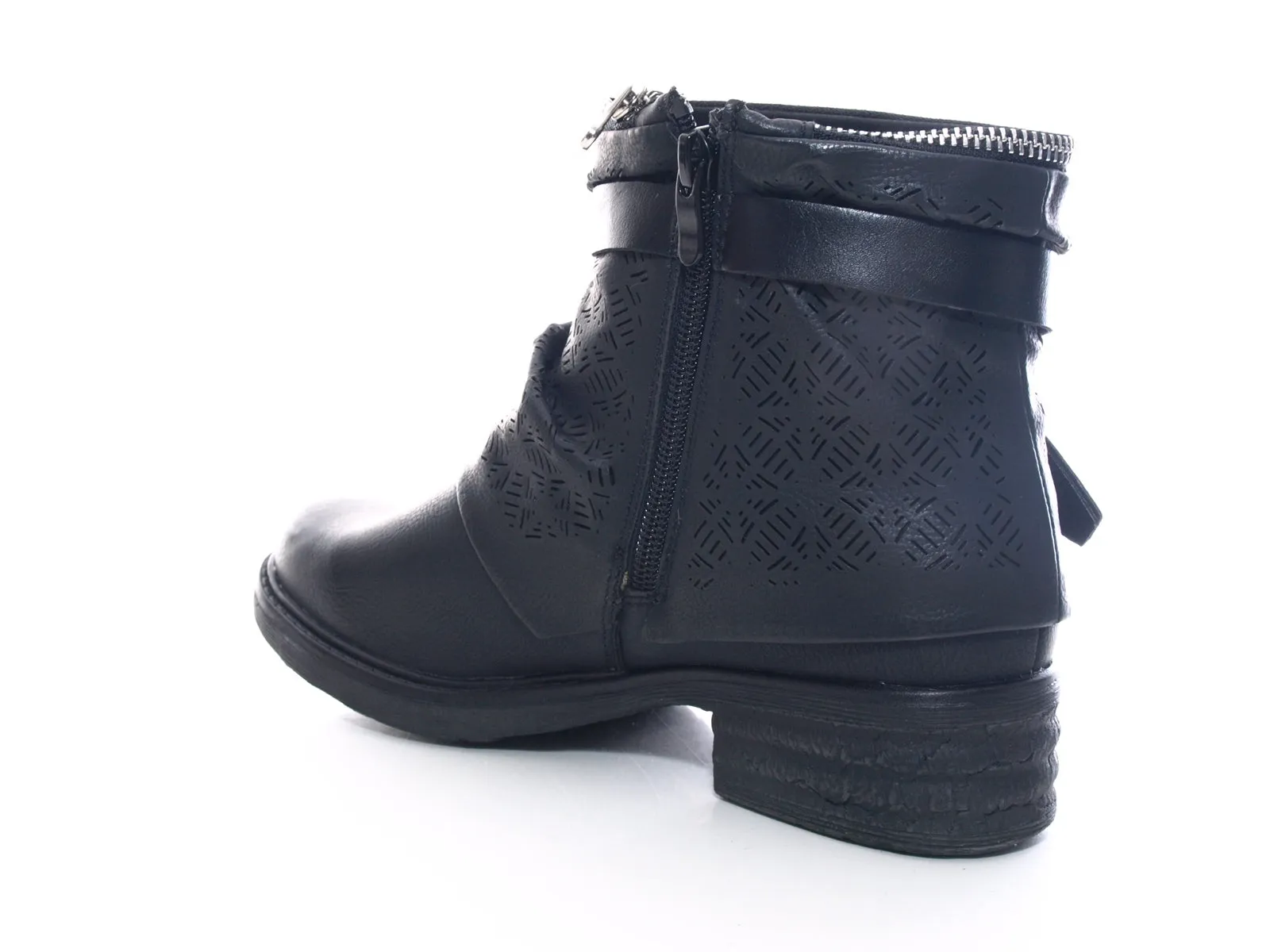 Damen Stiefeletten Biker Boots Outdoor Winterboots Black # 405