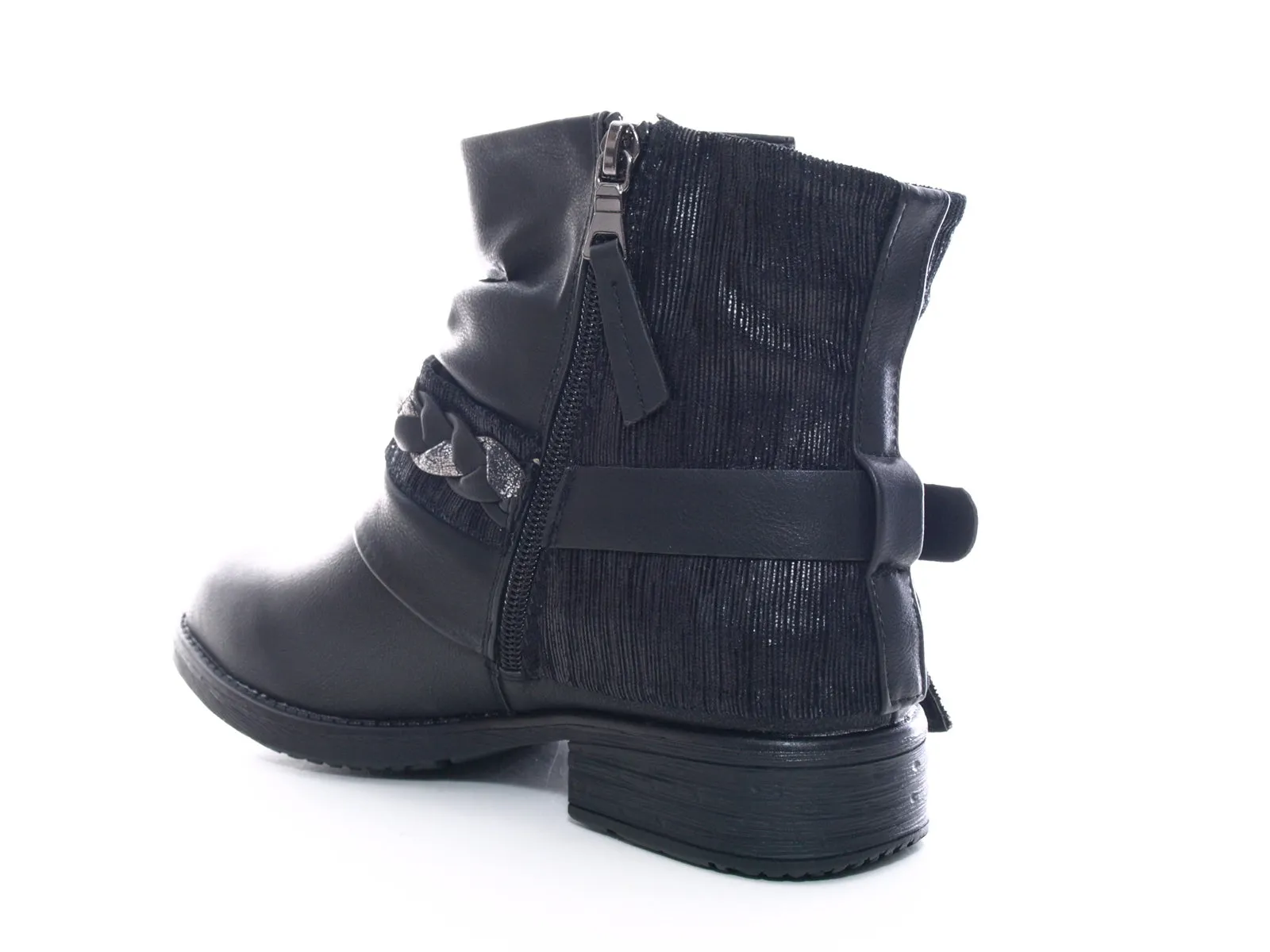 Damen Stiefeletten Biker Boots Outdoor Winterboots warm gefüttert Black # 210