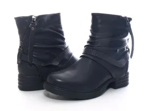 Damen Stiefeletten Biker Boots Outdoor Winterboots warm gefüttert Black # 3062