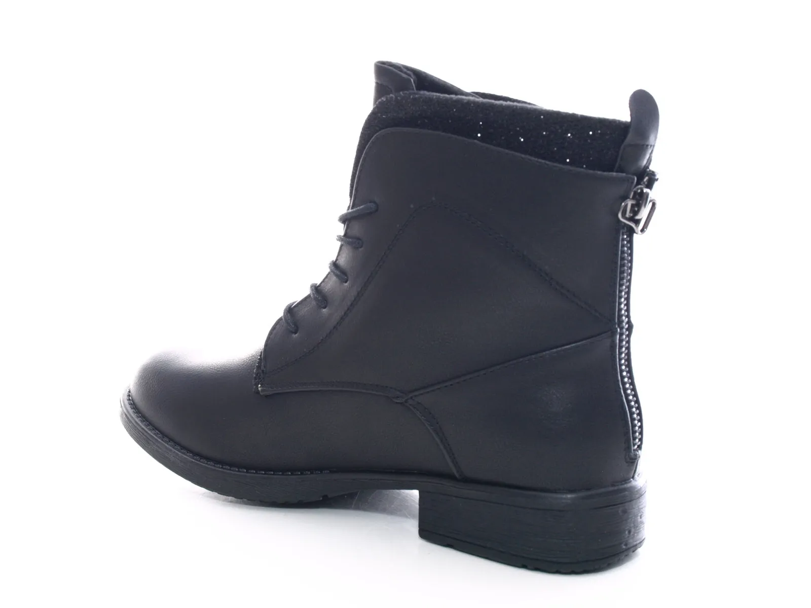 Damen Stiefeletten Biker Boots Outdoor Winterboots warm gefüttert Black # 3119