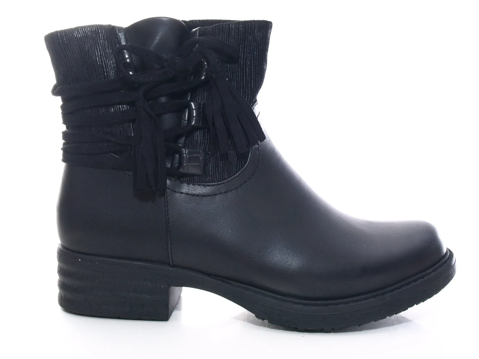 Damen Stiefeletten Biker Boots Outdoor Winterboots warm gefüttert Black # 3136