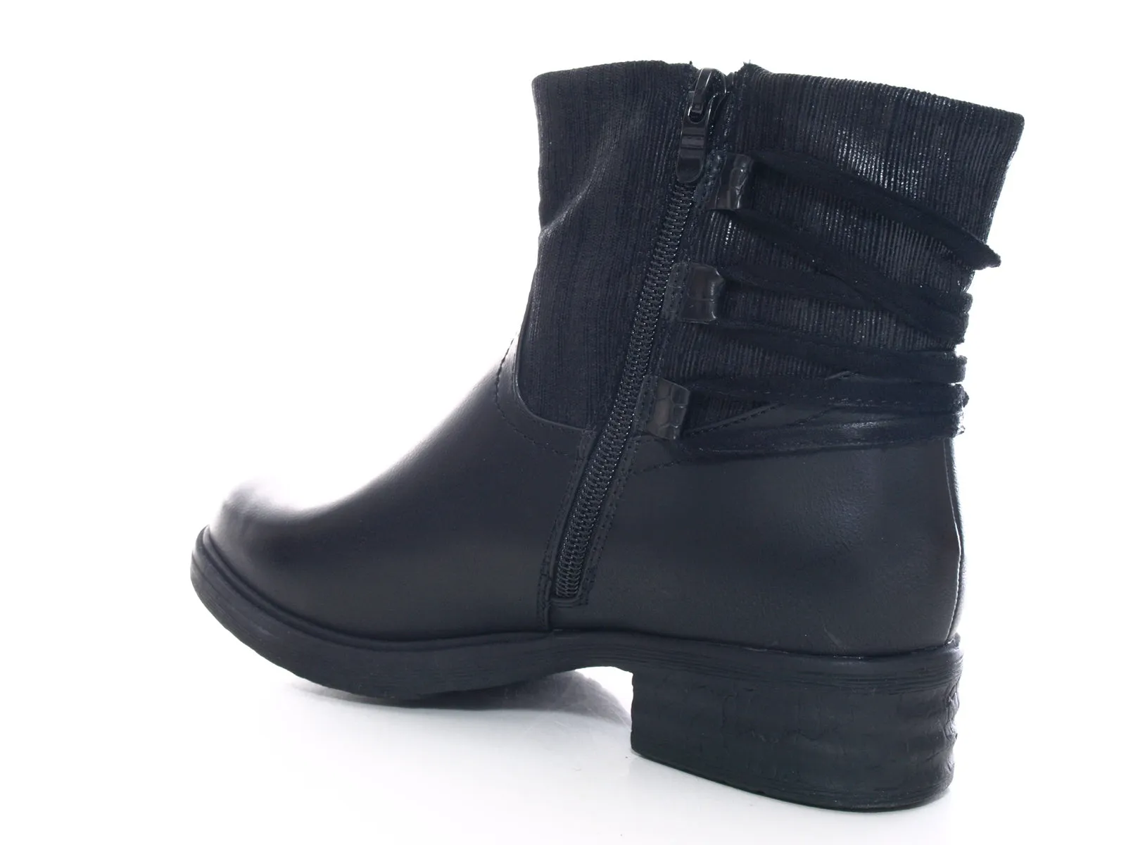 Damen Stiefeletten Biker Boots Outdoor Winterboots warm gefüttert Black # 3136