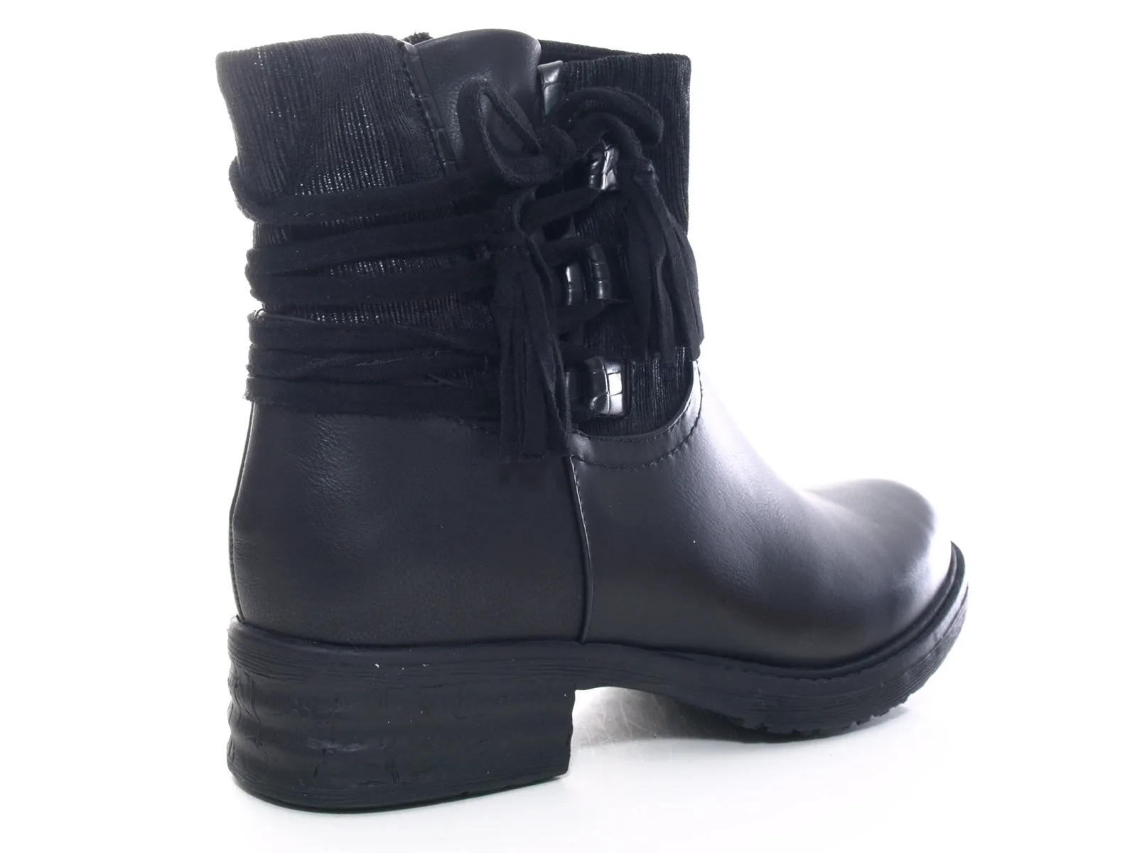 Damen Stiefeletten Biker Boots Outdoor Winterboots warm gefüttert Black # 3136