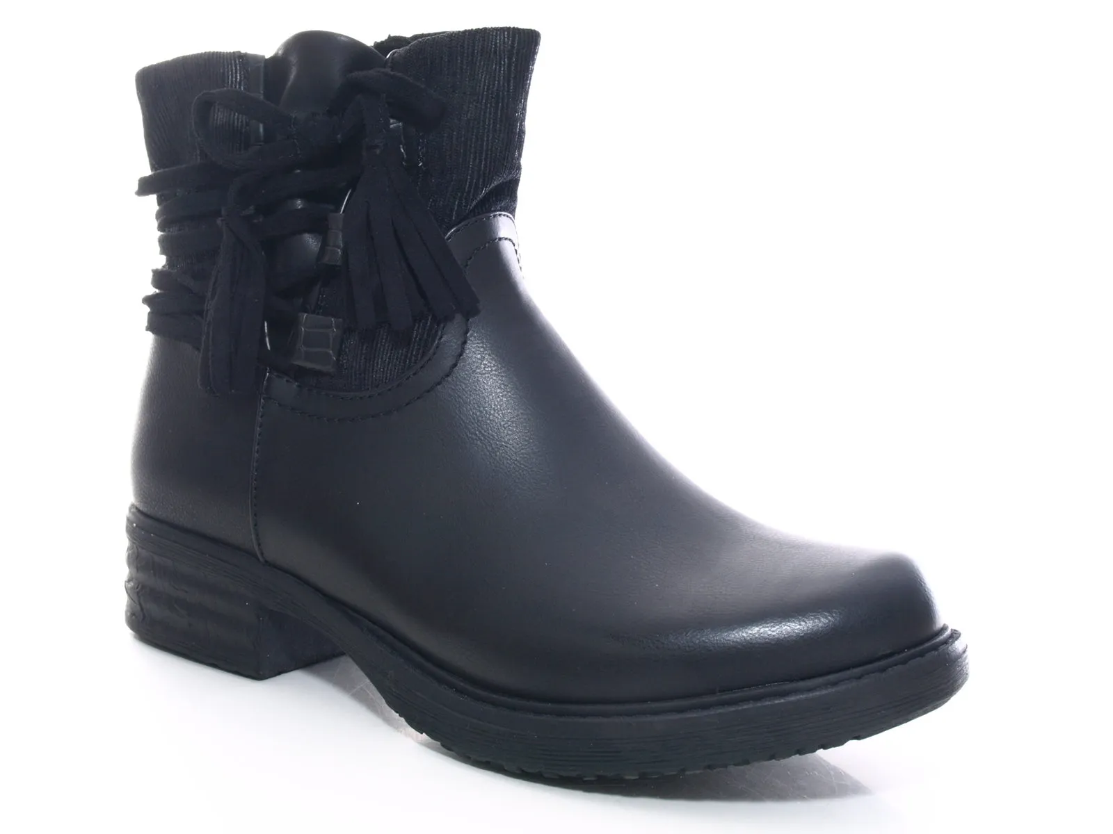 Damen Stiefeletten Biker Boots Outdoor Winterboots warm gefüttert Black # 3136