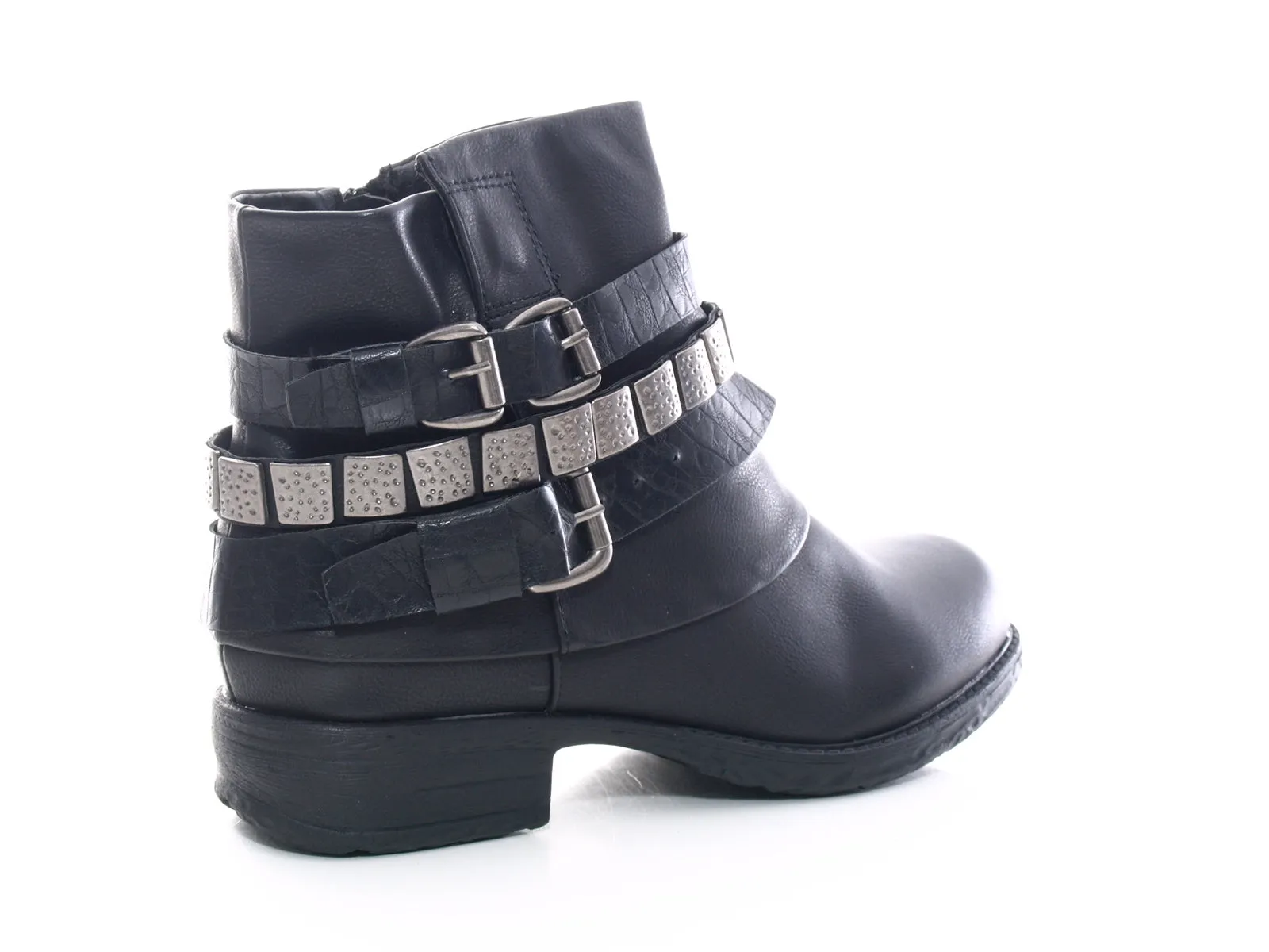 Damen Stiefeletten Biker Boots Outdoor Winterboots warm gefüttert Black # 600