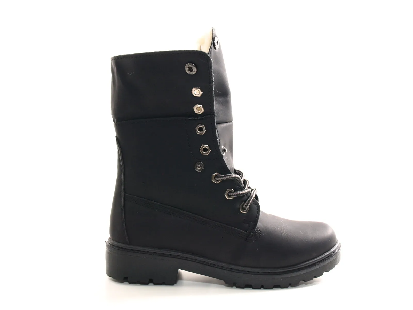 Damen Stiefeletten Biker Boots Outdoor Winterboots warm gefüttert Black # 9120