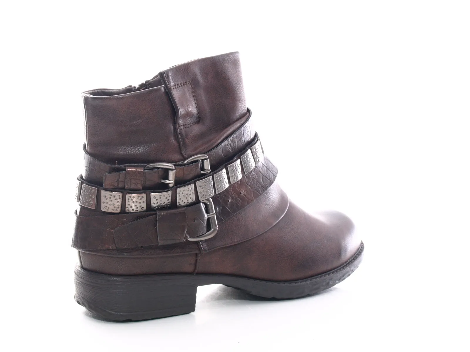 Damen Stiefeletten Biker Boots Outdoor Winterboots warm gefüttert Brown # 600