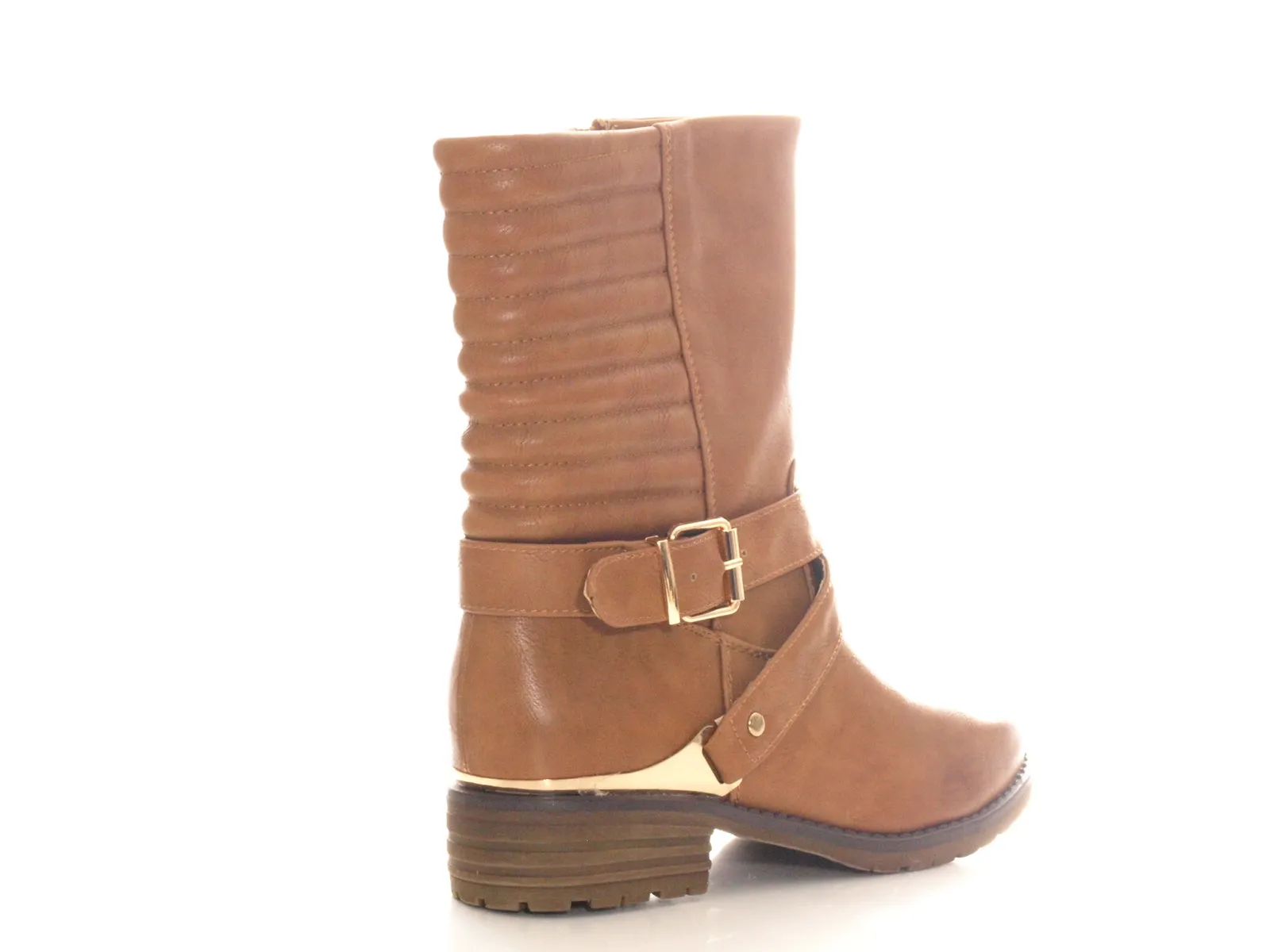 Damen Stiefeletten Biker Boots Outdoor Winterboots warm gefüttert Camel # 592